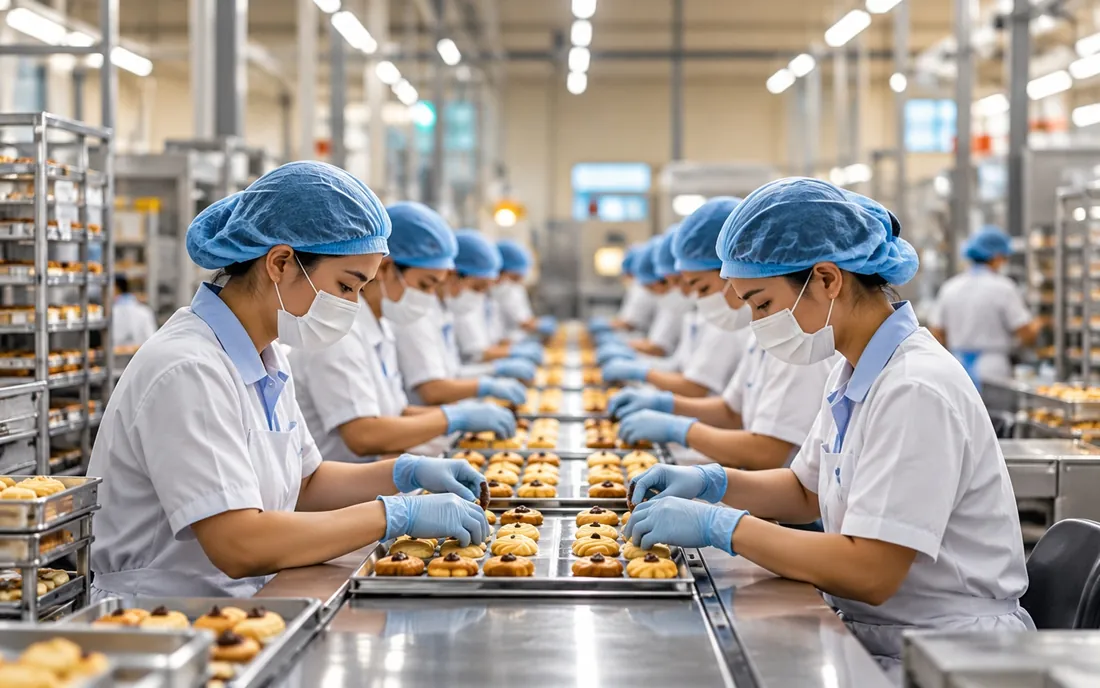 Foto: pekerja di lini produksi